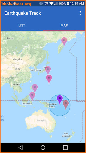 Earthquake Track screenshot