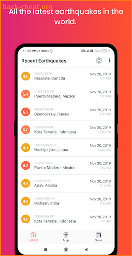 EarthquakeApp -Latest Earthquake & Earthquake news screenshot