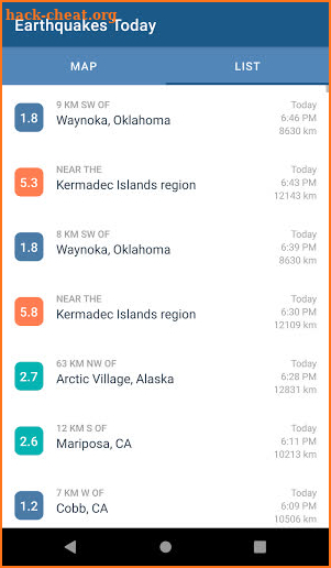 Earthquakes Today screenshot