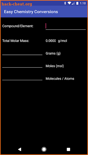 Easy Chemistry Conversions screenshot