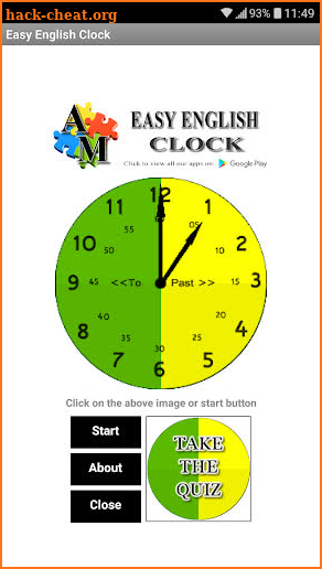 Easy English Clock screenshot