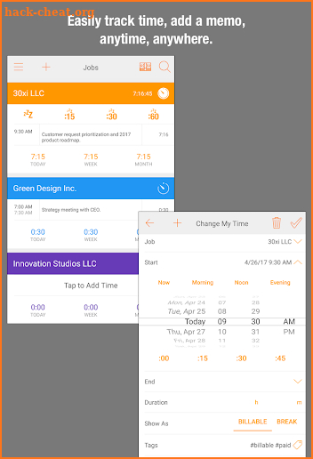 Easy Hours Timesheet Timecard screenshot