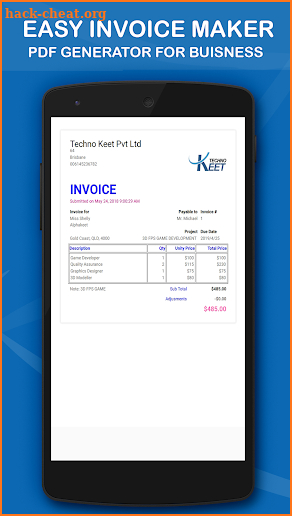 Easy Invoice Maker - PDF Generator for Business screenshot