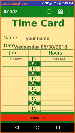 Easy Time Card screenshot