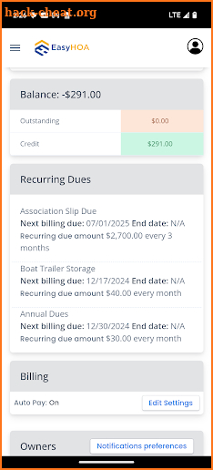 EasyHOA screenshot