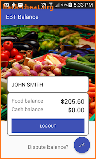 EBT Balance screenshot