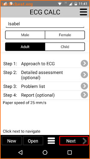 ECG CALC screenshot