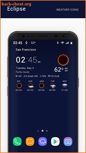 Eclipse weather icons screenshot