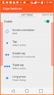 Edge Gestures screenshot