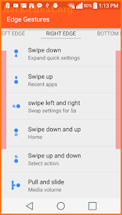 Edge Gestures screenshot