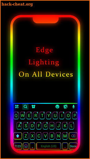 Edge Neon Lighting Keyboard Background screenshot