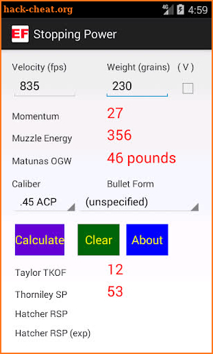 Effective Firearms Stopping Power screenshot