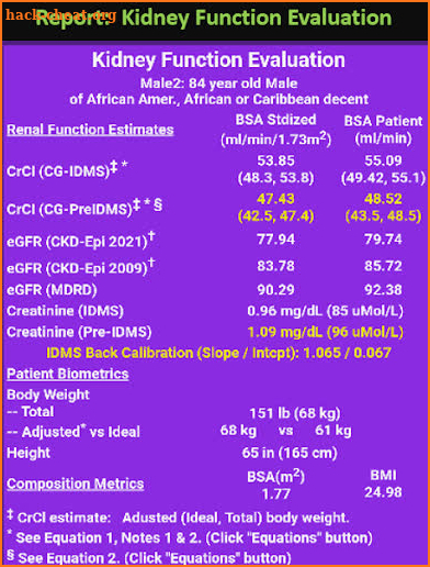 eGFR 3D Calculator III screenshot