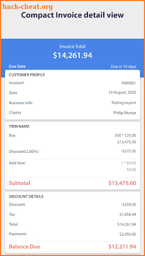 eInvoice: Invoice Generator screenshot