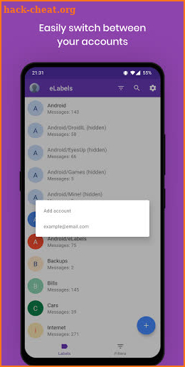 eLabels - manage email labels screenshot