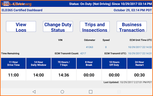 ELD365 Electronic Logbook screenshot