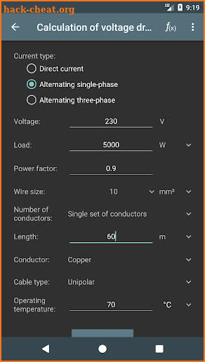 Electrical Calculations screenshot