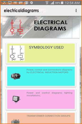 Electrical diagrams screenshot