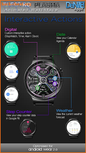 Electro Plasma HD Watch Face Widget Live Wallpaper screenshot