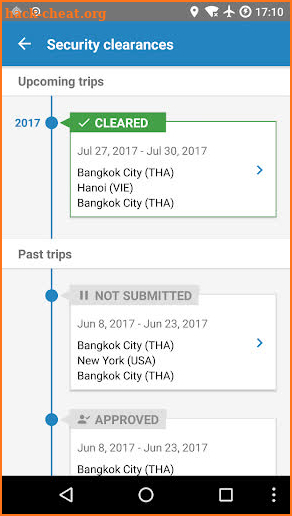 Electronic Travel Advisory screenshot