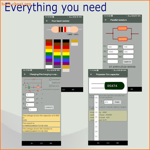 Electronics circuit calculator-Electronics toolkit screenshot