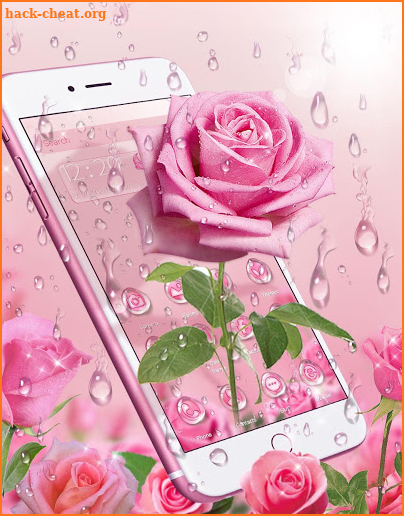 Elegant 3D Pink Rose Theme screenshot