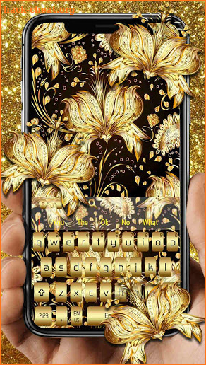 Elegant Luxury Golden Flower Keyboard screenshot