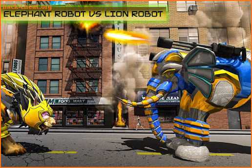 Elephant Robot Vs Lion Robot Transform War Games screenshot