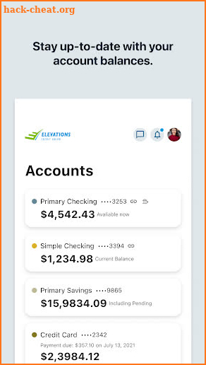 Elevations Credit Union screenshot