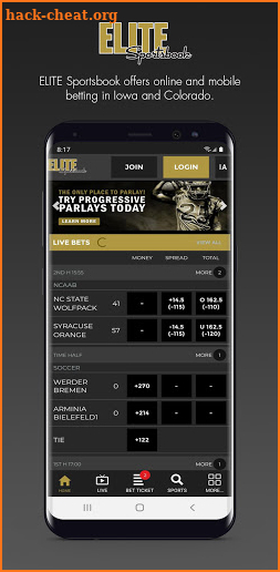 ELITE Sportsbook screenshot