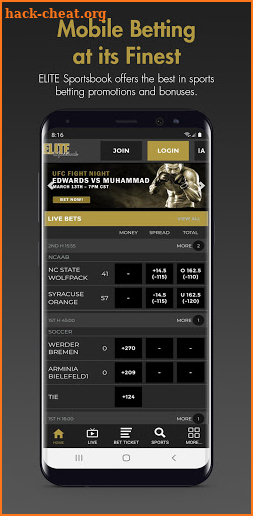 ELITE Sportsbook screenshot