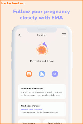 EMA: Pregnancy monitoring app screenshot