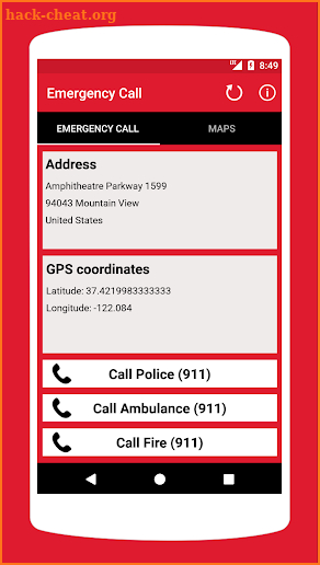 Emergency Call screenshot