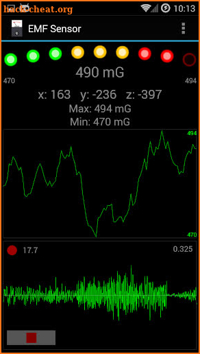 EMF Sensor screenshot