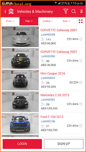 Emirates Auction screenshot