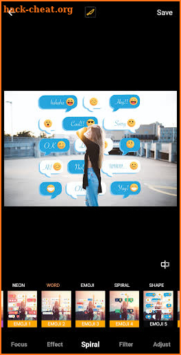 Emoji BG Photo Editor-Neon,Glitch,Auto Blur,Spiral screenshot
