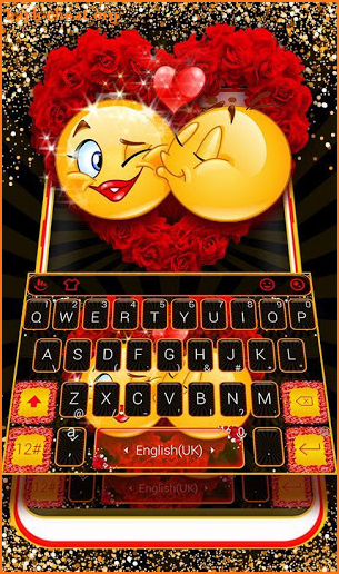 Emoji Couple Love Keyboard Theme screenshot