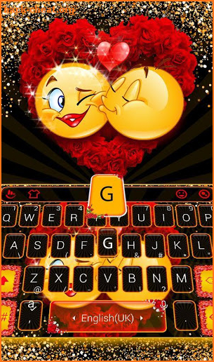 Emoji Couple Love Keyboard Theme screenshot