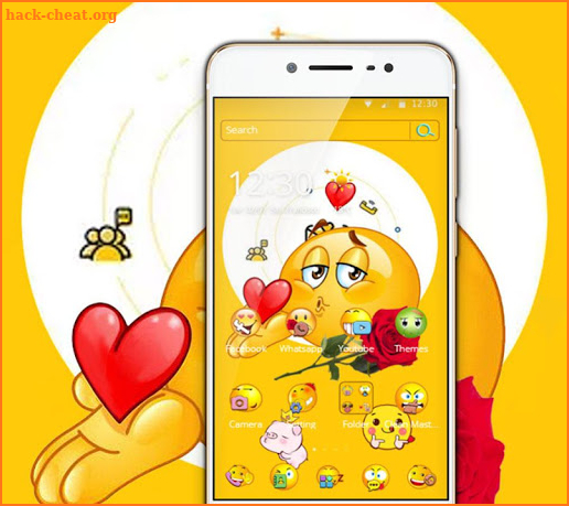 Emoji Cute Yellow Face Theme screenshot