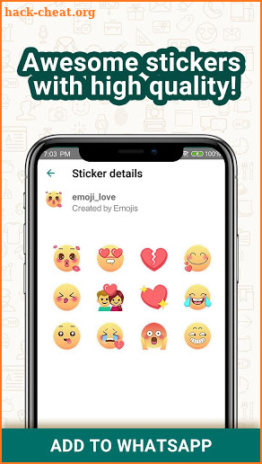 Emoji Love Stickers for Chatting Apps(Add Sticker) screenshot