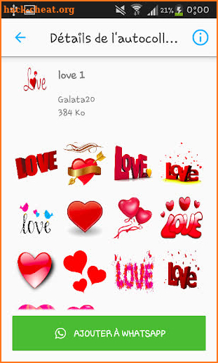 Émoticônes stickers Love - WAStickerApps screenshot