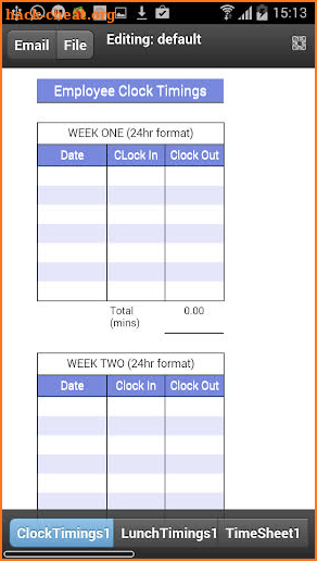 Employee Timesheet screenshot