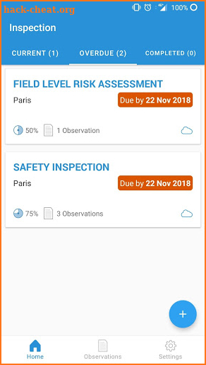 Enablon Inspection screenshot