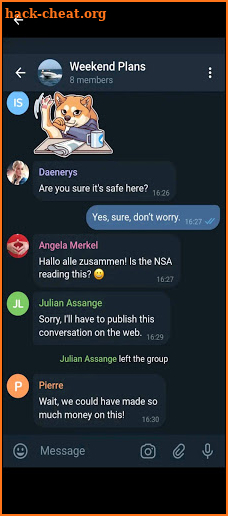 Encrypted messenger (2021 screenshot