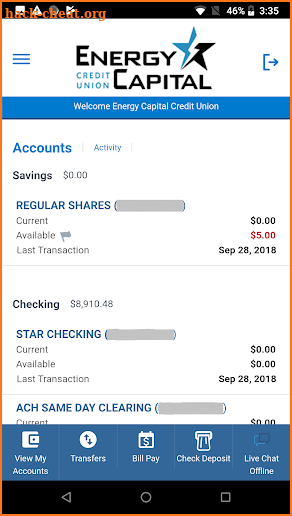 Energy Capital Credit Union screenshot