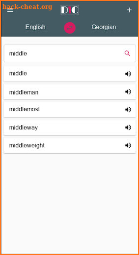 English - Georgian Dictionary (Dic1) screenshot