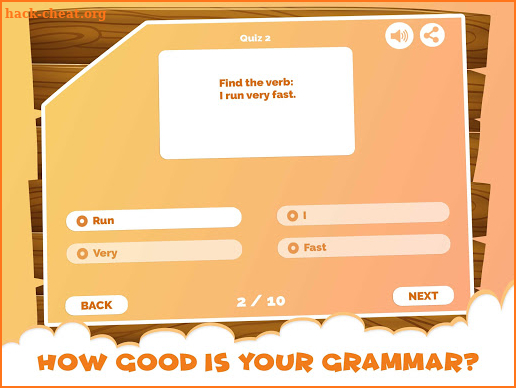 English Grammar Verb Quiz Game screenshot