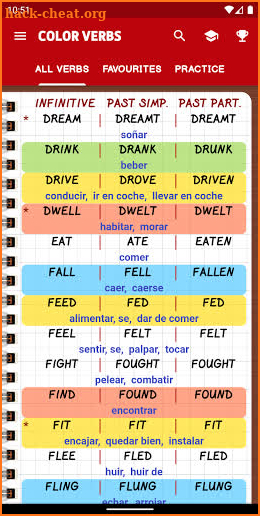 English Irregular Verbs PRO screenshot