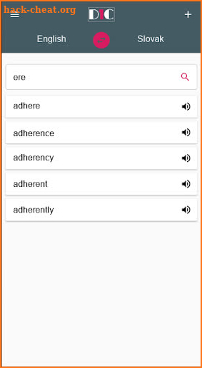 English - Slovak Dictionary (Dic1) screenshot