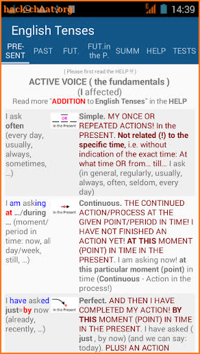 English Tenses screenshot